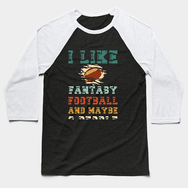 I like fantasy football and maybe 3 people Baseball T-Shirt by Myartstor 